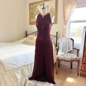 burgundy fairy dress‎  Y2K XOXO burgundy halter maxi dress size 5